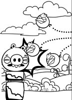 do wydruku kolorowanki Angry Birds i Bad Piggies z gry dla dzieci,  obrazek do wydruku numer  12